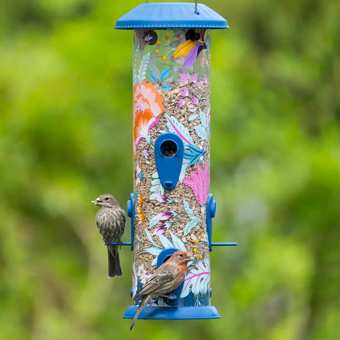 Fantasy Floral Easy Clean Plastic Bird Feeder