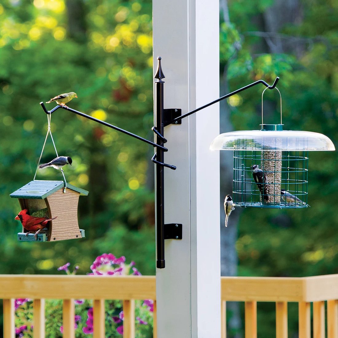 Wall Mount Straight Pole with Adjustable Straight Arms