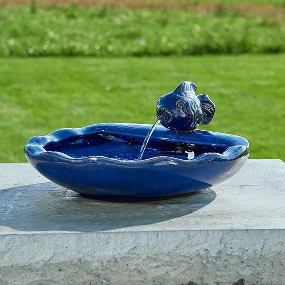Ceramic Koi Solar Fountain